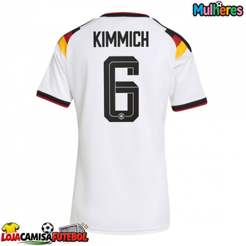 Camisa de Futebol Alemanha Joshua Kimmich #6 Equipamento Principal Mulheres Mundo 2026 Manga Curta